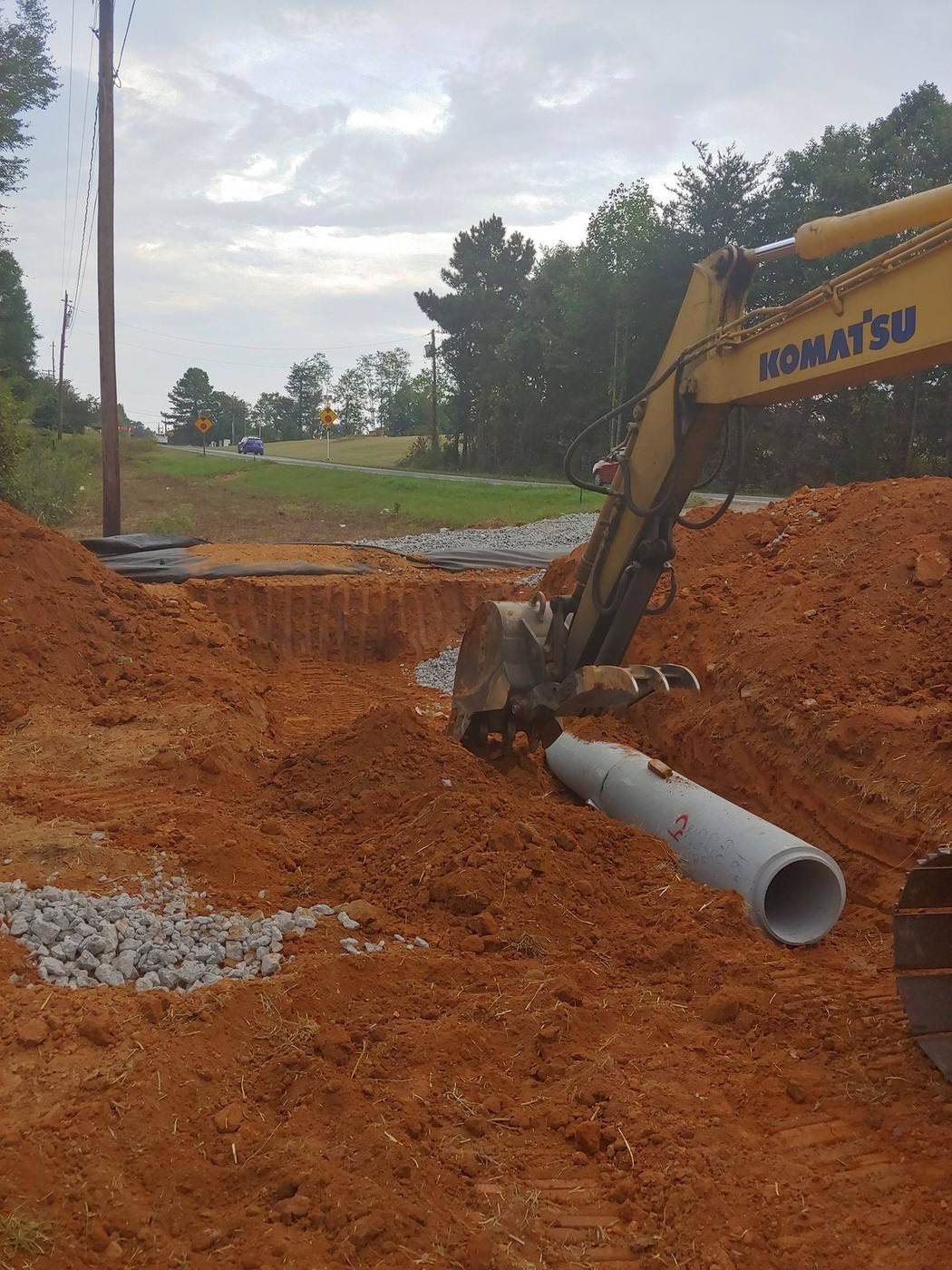 Drainage culvert and stonework installation